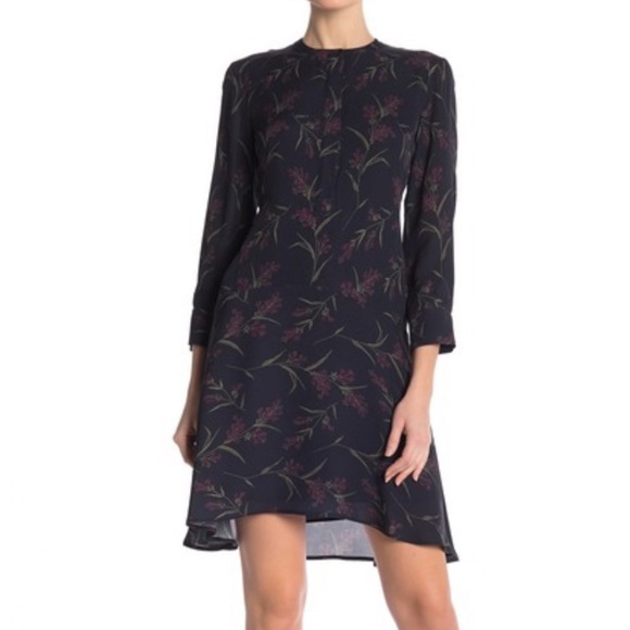 Theory Dresses & Skirts - Theory Carsten Rosedale Navy Lined Silk Dress 8
